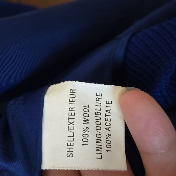 Women's Blue Wool Jacket With Lining. PTP 28" - Picture 9 of 9